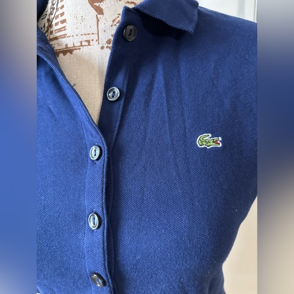 Lacoste Women's Blue Button Down Polo - Picture 2 of 4